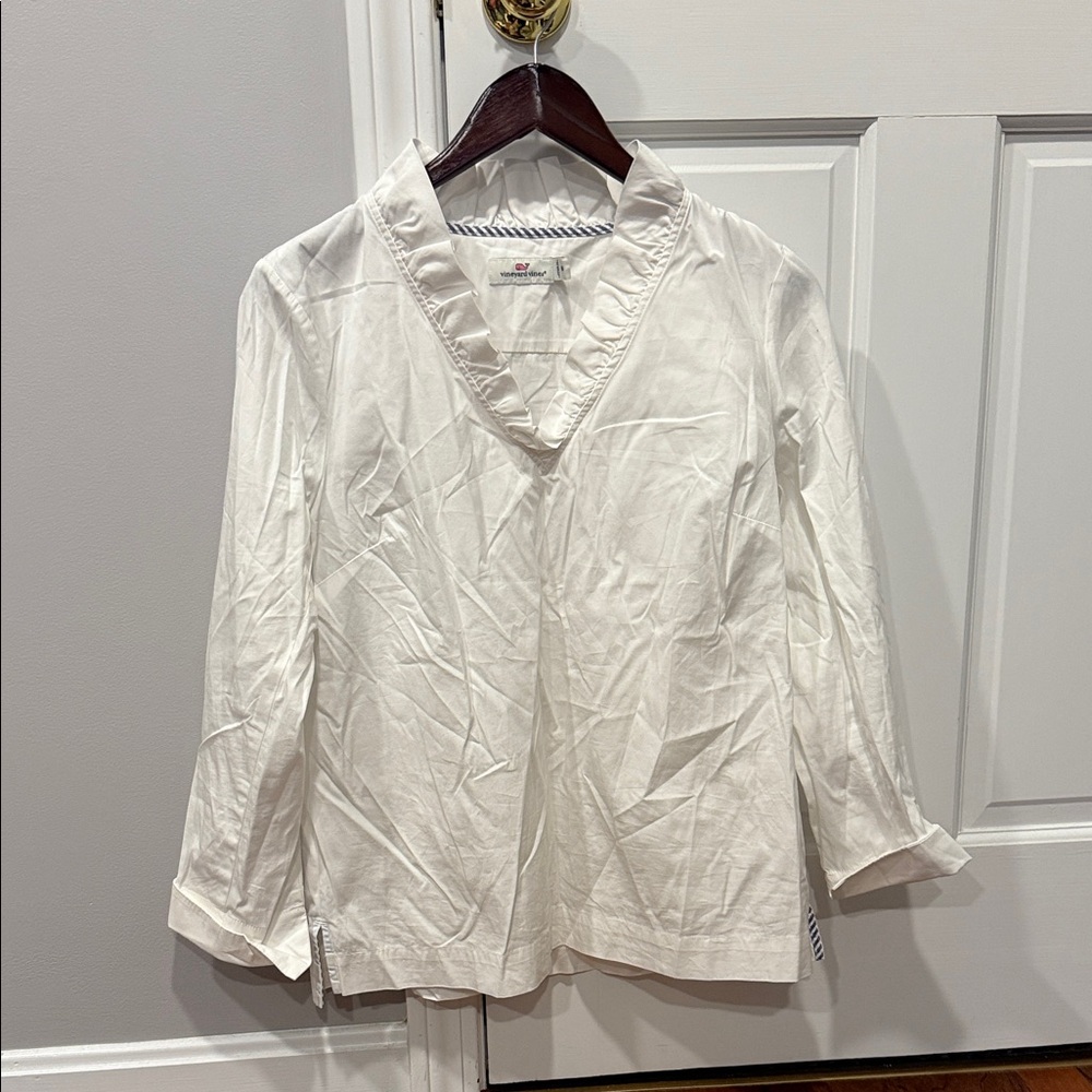 Vineyard Vines Cream V-Neck Blouse
